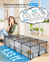 BUCATSTATE Guinea Pig Cages 20 Panels, Rabbit Cage Indoor with Waterproof Mat, Small Animal Playpen with Door for Guinea Pigs, Bunny, Hedgehogs, Chickens, Chinchillas (56" L x 24" W x 12" H)