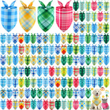 Pickmesh 150 Pcs Summer Plaid Dog Bandanas Bulk Summer Pet Scarf Bibs Adjustable Washable Pet Kerchief Seasonal Costume Accessories Holiday Grooming Supplies for Small to Large Cat Dog