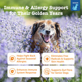 Zesty Paws Dog Allergy Relief - Anti Itch Supplement - Omega 3 Probiotics for Dogs - Stop Paw Licking - Soft Chews for Skin Health & Seasonal Allergies - with Epicor Pets - Senior - Salmon - 90 Count