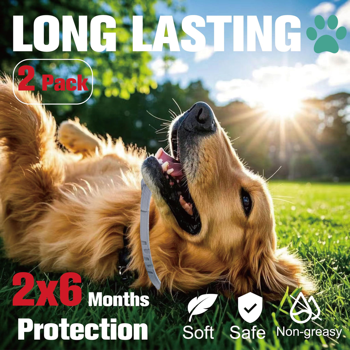 Advanllent Flea Collar for Dogs, Flea and Tick Prevention for Dogs Collar, Dog Flea and Tick Treatment, 2 Collars, 12 Months Prevention, One Size Fits All