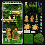 Clioran Jumping Spider Enclosure Kit,Escape Proof Reptile Tank,Praying Mantis Terrariums,Transparent Acrylic Complete Bug Habitat,Arboreal Tarantula Cribs Cage,Insect Starter Container,Critter Keeper