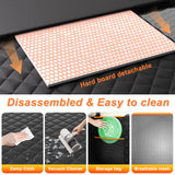 lufebut Hard Bottom Holds 420LBS, Dog Car Seat Cover for Back Seat, Back Seat Extender for Dogs, Back Seat Extender for Car Travel Bed with Mesh Window