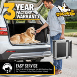 Dog Ramp for Car (200 lbs), Extra L71” W17” Folding Pet Ramp for Large Dogs 90° Adjustable Head, Outdoor Anti-Slip Foldable Dog Car Ramps for SUV Truck Side Door (5 Folded)