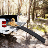 JupiterForce Folding Dog Ramp for Car, Non-Slip Pet Ramp with High Traction Surface, Portable & Lightweight Dog Ramps for SUV, Truck & Bed, Supports Large & Small Dogs