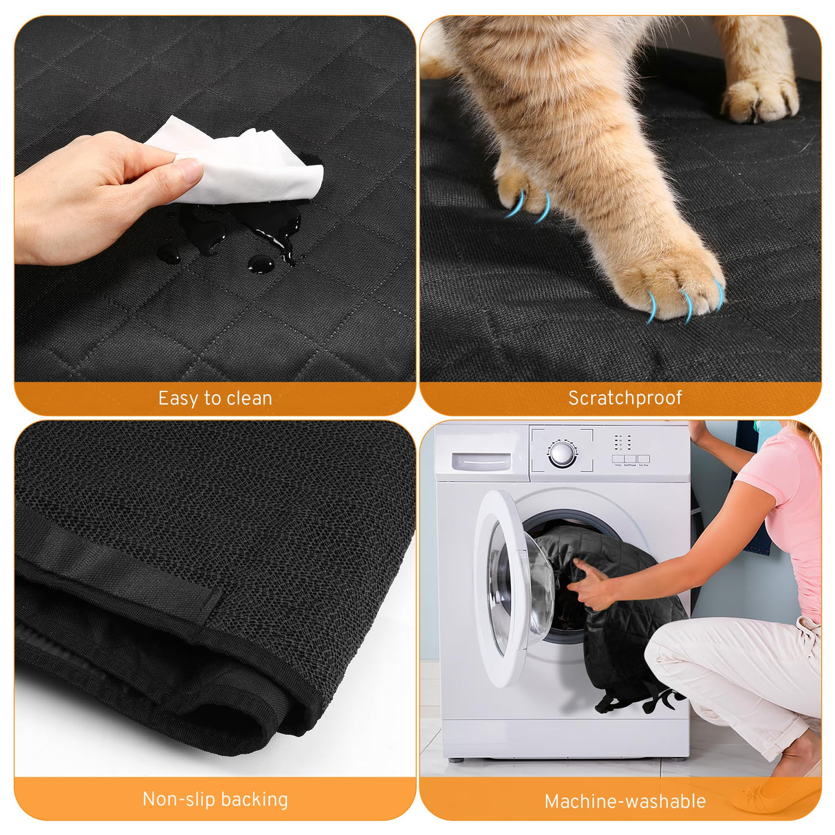 TAUYANG Dog Car Seat Cover for Back Seat Compatible with Tesla Model Y Model 3 2017-2026 Highlander Juniper 2024-2026 Accessories, Waterproof Non-Slip Pet Bench Seat Covers Backseat Accessories