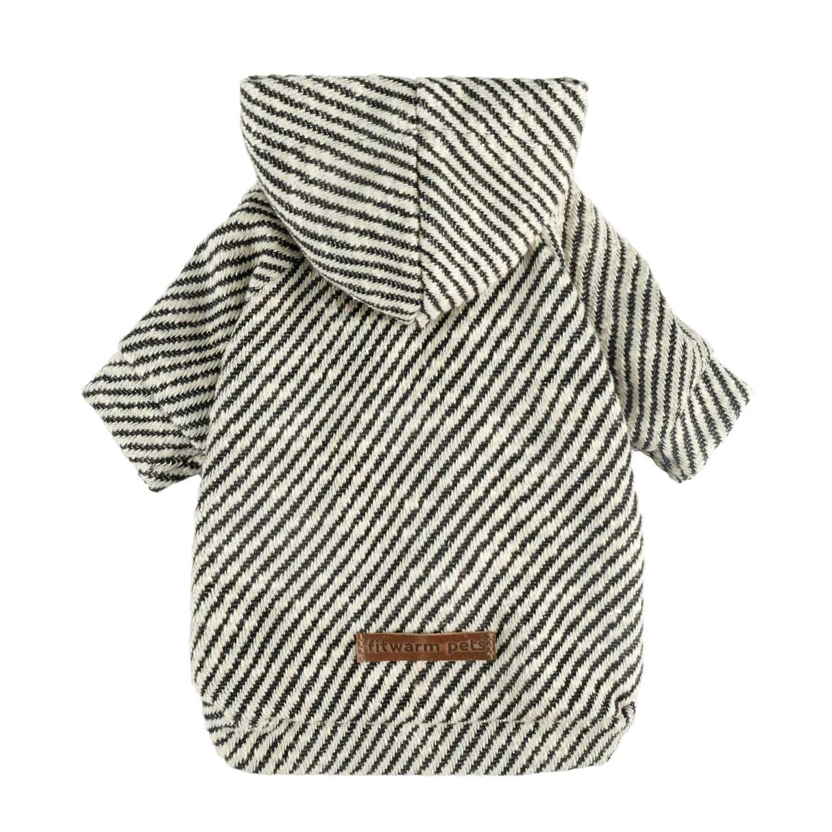 Fitwarm Sliver Striped Dog Hoodie, Doggy Winter Clothes for Small Dogs Boy Girl, Dog Sweatshirt with Hood, Lightweight Pet Hoodie, Silver, Black, XXL