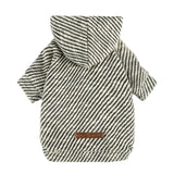 Fitwarm Sliver Striped Dog Hoodie, Doggy Winter Clothes for Small Dogs Boy Girl, Dog Sweatshirt with Hood, Lightweight Pet Hoodie, Silver, Black, XXL