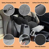 GeerDuo Center Console Dog Car Seat for Small Dogs with Mesh, Dog Booster Seat with Upgraded Safety Tethers, Detachable Washable Pet Car Seat Travel Bed Under 25lbs(Mesh)