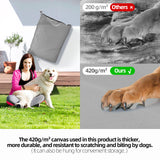 Sytopia 42" Outdoor Indestructible Canvas Dog Bed – Ultra-Durable, Waterproof, Washable, Removable Cover – Comfort for Extra Large Dogs – Perfect for Patio, Crate, or Adventure (Light Grey)