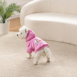 Berkshire Peanuts® Dog Hoodie, Pet Sweater with Leash Hole & Elastic Sleeve, Snug Fit for Puppies, Kittens, and Small Dogs, Small, Snoopy Woodstock Pink Scarf