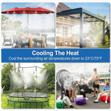 Misters for Outside Patio, 50FT|15M Outdoor Water Misting Cooling System. Backyard Mist Kit for Garden Greenhouse Fan Deck Umbrella Canopy Pool Porch Trampoline Sprinkler Park BBQ Party Accessories