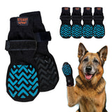 Steady Paws Anti-Slip Socks for Dogs - Breathable & Washable Non Slip Grippy Socks, Rubberized Paw & Adjustable Strap, Secure Fit to Prevent Slipping, Paw Protection for Senior Dogs, 4 Pack (Size XL)