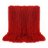 EOBOH 100PCS Mardi Gras Beads, Red Beads Party Favors, 33" Toy Necklaces Festival Costumes, Festival Parade Throw Accessories for Weddings Valentines Christmas Celebrations Decor