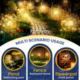 GIGALUMI Garden Outdoor Decor Lights, Christmas 8 Pack Solar Garden Lights for Yard Outside Fairy Garden Lights Decorative, Solar Lights for Balcony Patio Garden Decor Yard Pathway Flowerbed Planter