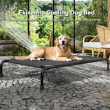 Ekisemio Elevated Dog Bed for Large Dogs, Waterproof XL Pet Cot with Breathable Mesh, Outdoor & Indoor Cooling Dog Bed, Raised Frame for Joint Support, Black