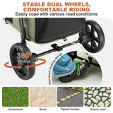 AOPEC Medium Dog Stroller, Dual Entry One-Touch Folding,Small and Medium Pet Stroller,360° Rotating Front Wheels,70 lbs Weight Capacity for Outdoor Travel and Elderly Dogs - Green