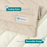 PetAmi Cooling Mat for Dog, Premium Pet Cooling Blanket for Crate Kennel, Indoor Cat Cool Sleeping Pad, Q-MAX Cold Sofa Couch Cover for Summer, Taupe/Beige, Small (24x32)