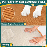 Dog Car Bed, Non-Slip Backseat Extender Pet Mat, Removable Washable Dog Bed for SUVs, Sedans & Trucks, Anti-Slip Travel Bed for Dogs, Easy Clean & Scratch-Proof & Comfort Brown (50"×24.6")