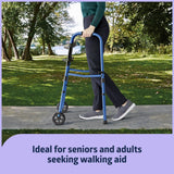 Medline Walker and Cane Combo Kit for Caregivers, Seniors and Adults: Mobility Aid for Seniors, Adults with Leg or Foot Injuries - 1 Ct.