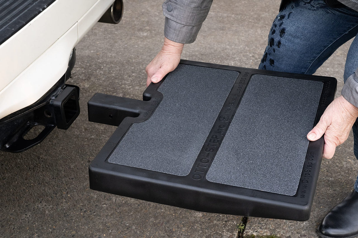 USA Made Otto Step Pet Ramp Step Helps Dogs Get in & Out of Car Van SUV | Portable Lightweight Dog Ramp | Simply Slide into 2 inch Trailer Hitch Receiver | No Tools Needed | Essential Pet Gear |