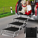 Dog Ramp for Car, Extra Wide Dog Stair for Large Dogs Car, Pet Steps Light Weight Aluminum Foldable Dog Steps for Cars and SUV,High Beds, Trucks, Supports up to 200 lbs (Extra Wide-4 Steps)