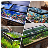 2PCS Set Glass Canopy, 22.08 x 16.57in (Each PCS) Clear Tempered Aquarium Fish Tank Hoods with Aquarium Lid Clips, ONLY FITS Aqueon 75/90/110 Gallon Aquarium Fish Tank