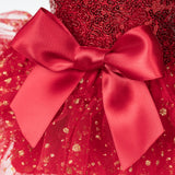 Fitwarm Sparkly Sequin Dog Tutu Dress, Fancy Christmas Outfit for Small Dogs Girl, Holiday Pet Clothes, Red, XS