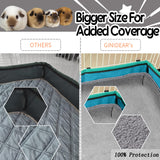 GINIDEAR Guinea Pig Cage Liner, 4 Pack - Washable, Reusable, Leakproof Fleece Bedding Pads for Small Animals with Anti-Slip Bottom - for 15''X29'' Area, Gray
