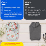 Blueberry Pet Floral Dog Hoodie, Rose Print Pullover Sweatshirt for Large Dogs, 20" Back Length, Lightweight Spring Outfit in Pastel Yellow