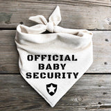 Official Baby Security Dog Bandana Pregnancy Announcement Creamy Oatmeal (Large)
