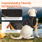 Dog Backpack for Medium & Large Dogs, Detachable Side Bags, Quick-Poop Bag Dispenser | No-Pull Adjustable Harness for Large-Chested Breeds | Non-Slip Handle for Hiking, Walking, Outdoor Adventures（L）