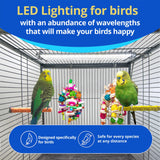 HappyBird Lighting Bird Cage Light with Chew Guard - Full Spectrum LED Pet Light - Simulates Natural Environment - Safe for Hookbill Birds – Easy to Install - (24" Long)
