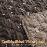 FunFurry Waterproof Dog Blanket, Couch Cover for Dogs Washable, Reversible Dog Bed Cover, Couch Furniture Protector. (Dark＆Light Brown, 82 X 82 Inch - 1 Pack)
