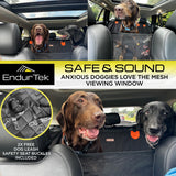 ENDURTEK Dog Car Seat Cover for Back Seat | Universal Hard Bottom Back Seat Extender for Car, Truck, SUV | Waterproof Cargo and Truck Bed Protector Hammock with Storage Pockets for Medium & Large Dogs