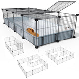 BUCATSTATE Guinea Pig Cages 20 Panels, Rabbit Cage Indoor with Waterproof Mat, Small Animal Playpen with Door for Guinea Pigs, Bunny, Hedgehogs, Chickens, Chinchillas (56" L x 24" W x 12" H)