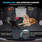 Pryze Dog Car Seat Cover for Back Seat with Mesh Window & Side Flaps | 100% Waterproof Dog Hammock for Cars Trucks & SUVs | 600D Heavy Duty Scratch Proof Nonslip | Easy Install & Machine Washable