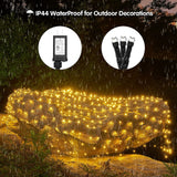 BlcTec Christmas Net Lights, 360 LEDs 9.8ft x 6.6ft Outdoor Christmas Bush Lights with 8 Modes, Timer, Connectable, Waterproof and Sturdy Green Weir for Trees, Bushes, Outdoor Christmas Decorations