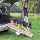 Dog Ramp for Car - Stable Anti-Slip Dog Car Ramp for Large Dogs - 63" Long & 15" Wide - 250LBS Capacity - Telescoping Pet Ramp - Lightweight - Reflective Sides - Fixing Clip - Desert Sand