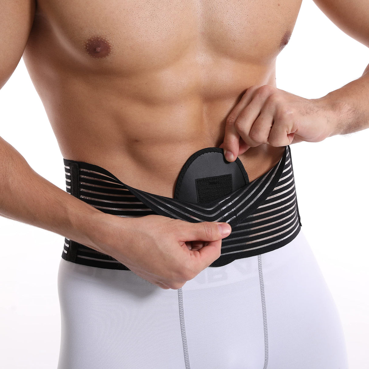 Umbilical Hernia Belt for men (premium compression pad). Umbilical hernia belt for women: prevention of surgery. Abdominal binder for men - Hernia support belt women (hernia belts): pain relief (L/XL)