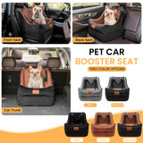 AiryCute Dog Car Seat for Medium Dogs – Premium Pet Booster Seat with Two Pet Safety Belts, Detachable Washable Cover Non-Slip Base, Portable Dog Travel Seat for Road Trips & Daily Errands Up to 35lbs