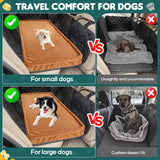 Dog Car Bed, Non-Slip Backseat Extender Pet Mat, Removable Washable Dog Bed for SUVs, Sedans & Trucks, Anti-Slip Travel Bed for Dogs, Easy Clean & Scratch-Proof & Comfort Brown (50"×24.6")