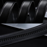 Civantiya Ratchet Belt for Men, Mens Belt Leather Designer 1 3/8" for Casual Jeans, Black Fashion Belts