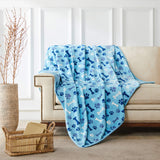 Allisandro Luxurious Dog Blanket, 350 GSM Super Fuzzy Microplush Fleece Pet Blankets for Small Medium Large Dogs and Cats, Blue Paw and Bone, 80" x 64"