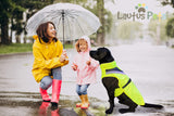 Lautus Pets Waterproof Dog Rain Coat, Reflective Safety Strips & Leash Hole – Lightweight Adjustable Jacket for Medium Breeds - M, Yellow