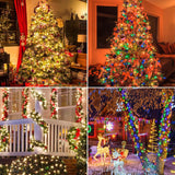 MZD8391 Color Changing Christmas String Lights Outdoor Indoor, 108FT 300 LED Warm White MultiColor Fairy Lights, END to END CONNECT, Waterproof Christmas Tree Lights Timer Remote