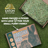 Eaton Pet and Pasture Naturally Grown, Premium, 1st Cut Blend, Western Timothy Hay Orchard Blend, Small Animal Food, Sustainable, Eco-Friendly, Farmer-Owned, 25LB-Box.