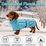 TARFEPA Warm Fleece Dachshund Coats, Dachshund Sweater, Miniature Dachshund Sausage Dog Clothes Jacket, Wiener Corgi Pullover with Adjustable Bands (Light Blue, L)