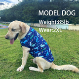 PriPre Dog Navy Sleeveless T Shirts with Universe Dinosaur Pattern Printed Soft Vest for Large Dogs (XL, Vest)