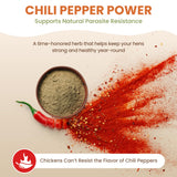 Natural Chicken Dewormer Chili Mix Powder (1 lb) | Herbal Poultry Wormer & Parasite Support for Laying Hens | Egg-Safe Chicken Dewormer for Backyard Flocks | 1 lb Bag