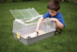 Prevue Pet Products Small Animal Travel Carrier - Hamster, Bird, Parakeet, Gerbil, Rabbit, Ferret, Guinea Pig, & Rat Carrier, Easy Pet Transportation, Travel Bird Cage, Lightweight & Portable - Gray